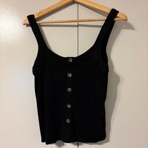 & Other Stories Black Buttoned Sleeveless Tank Top